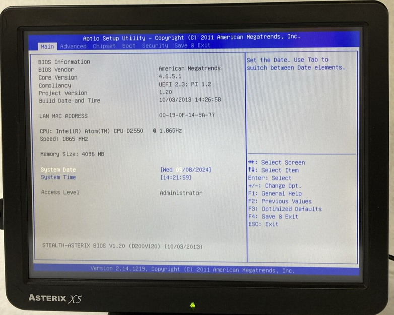 PioneerPOS AsterixTouch-X5 15" AIO Intel Atom D2250 1.86GHz 4GB RAM No HDD