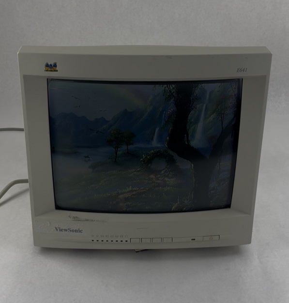 ViewSonic E641 14" VGA Color CRT Computer Monitor Dim No Stand Retro Gaming