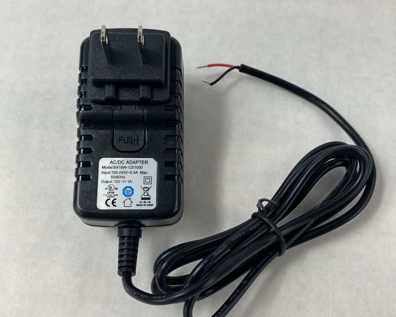 Unbranded BX18W-1201000 12V 1A AC/DC Adapter w/ International Wall Plug Adapters