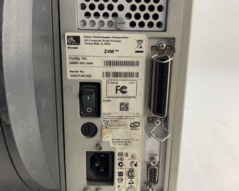 Zebra Z4M Plus DT Direct Thermal Label Printer Self Serial Parallel Tested