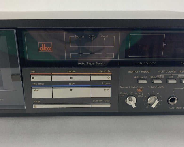 Technics M255X Single Cassette Stereo Deck Bad Control Panel For Parts & Repair