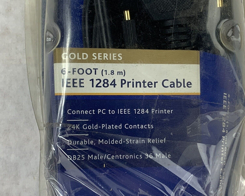Ativa Gold Series 6 Foot IEEE 1284 Printer Cable 24K Gold-Plated