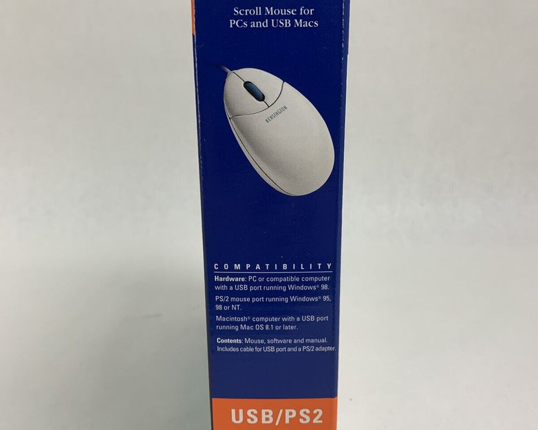 Kensington Mouse-in-a-Box Scroll USB/PS2 Mouse PC/Mac 64480 New OEM