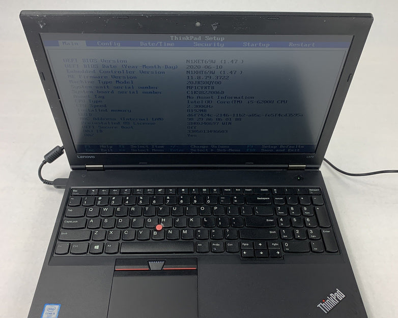 Lenovo ThinkPad L570 Laptop 15.6" i5-6200U 2.3 GHz 8 GB RAM No HDD No OS No AC