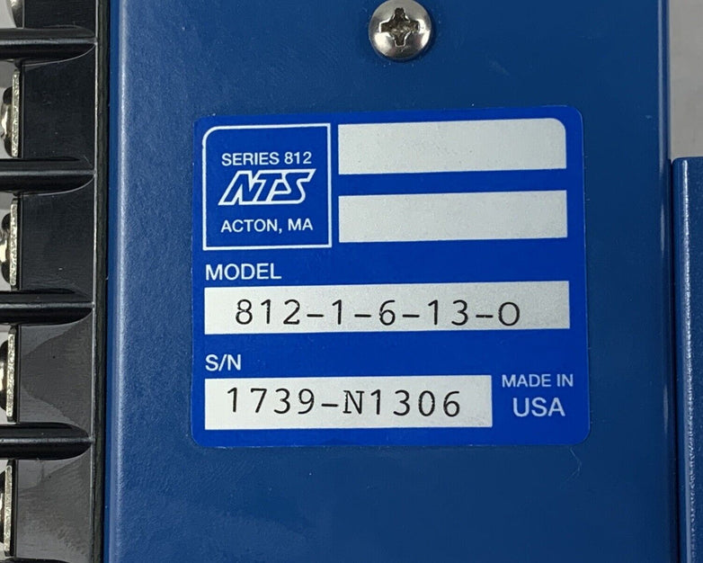 NTS 812-1-6-13-O Timing Delay Relay Series 812 - For Parts or Repair