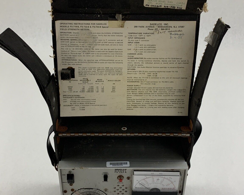 Sadelco FS 733 B VHF Cable TV Signal Strength Tester Untested