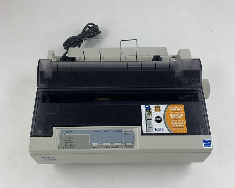 Epson LX-300+II P170B Dot Matrix 9-Pin Printer Bad Paper Feed Tested No Ribbon
