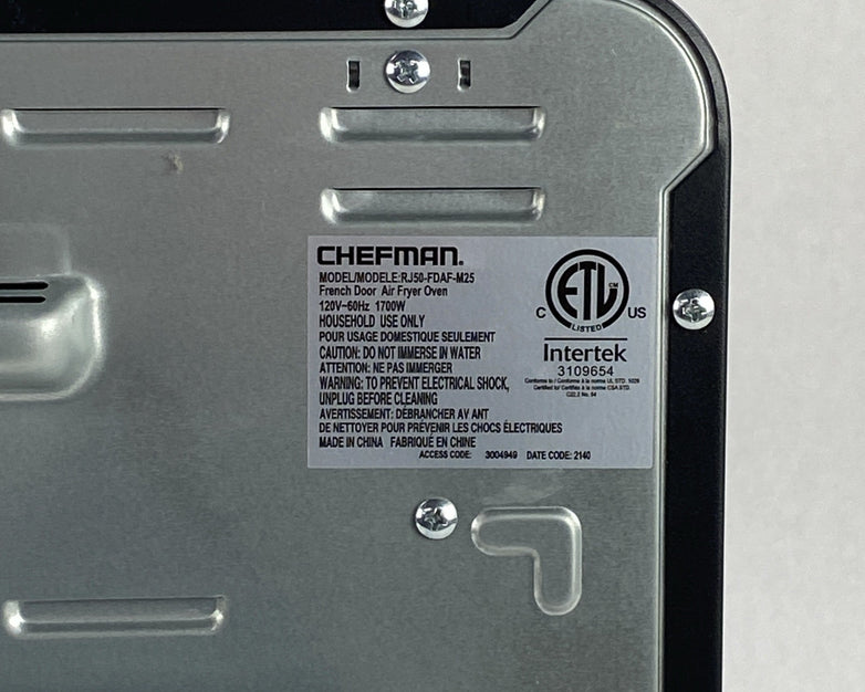 Chefman RJ50-FDAF-M25 French Door Air Fryer Oven