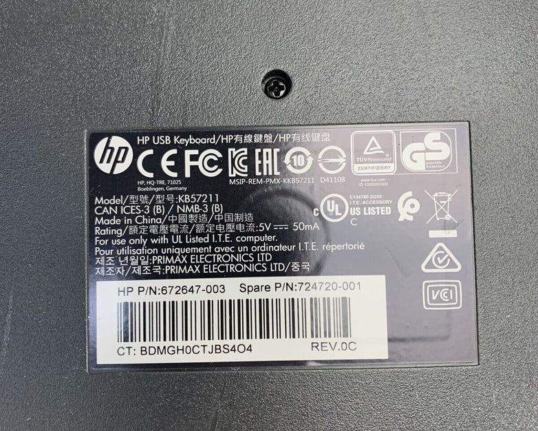 Lot of 3 HP KB57211 Wired Keyboard