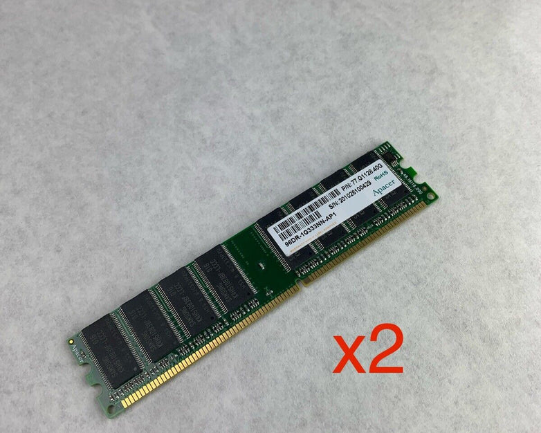 Apacer 77.G1128.40G Server Memory 96DR-1G333NN-AP1 (Lot of 2)