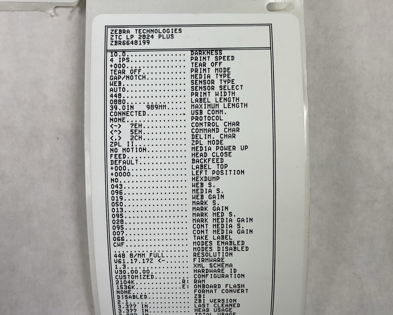 Zebra LP 2824 Z Direct Thermal Barcode Label Printer Tested