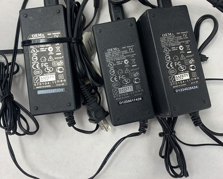 Lot 3 OEM AC Adapter 24W 12V 2.0A ADS0243-U120200