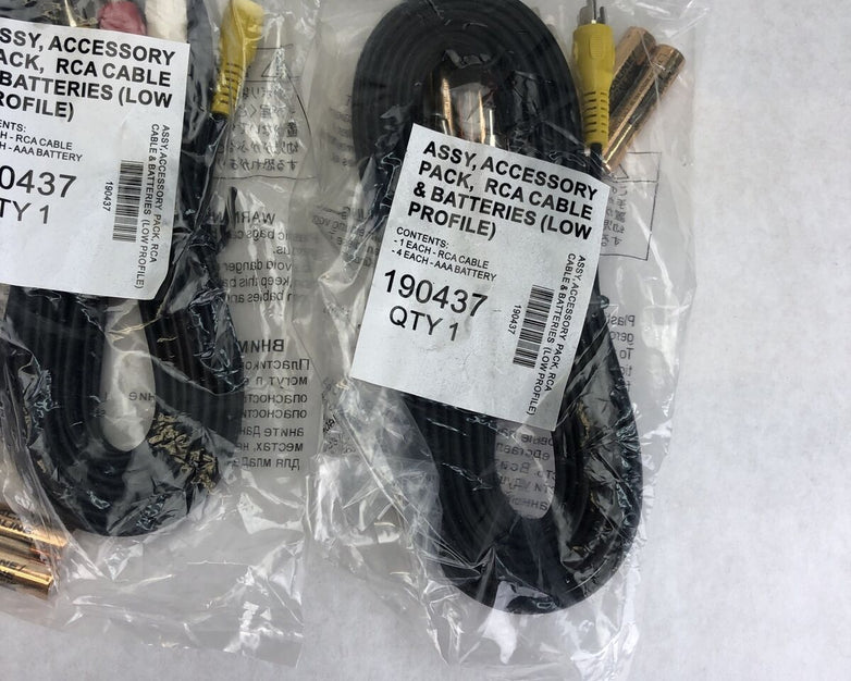 Lot of 5 - Accessory Pack - 1 RCA Cable & 4 - AAA Batteries 190437