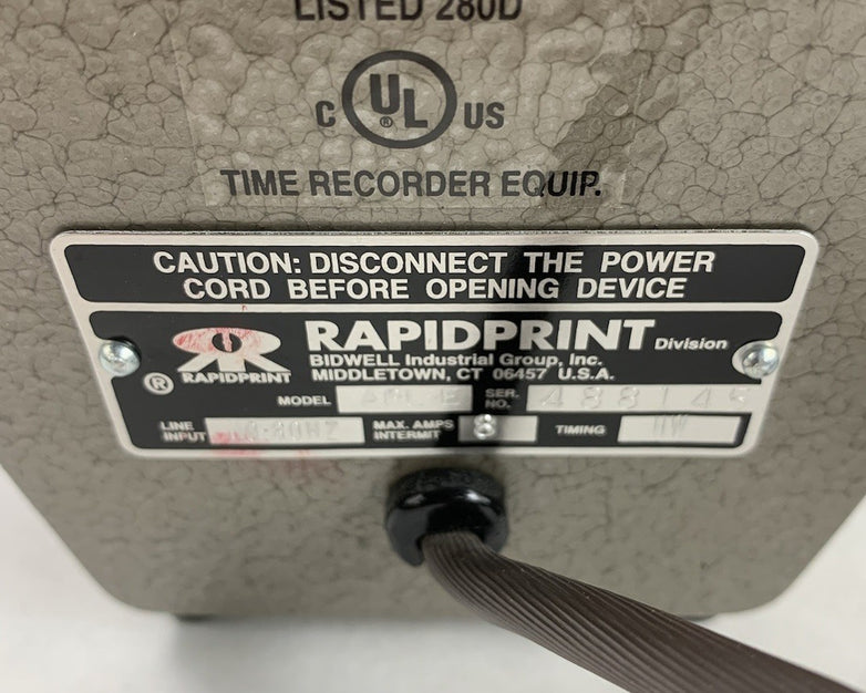 RapidPrint ARL-E Automatic Time Recorder Stamp w/ Key