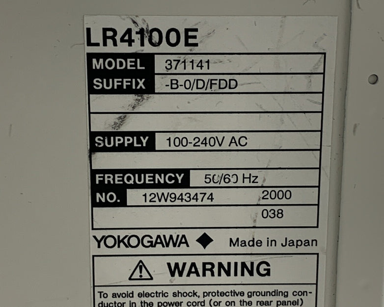 Yokogawa LR4100E Multipen Recorder 371141 -B-0/D/FDD Powers On