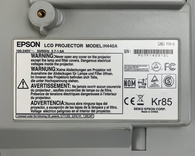 Epson Brightlink H440A LCD Projector 277 Lamp Hours