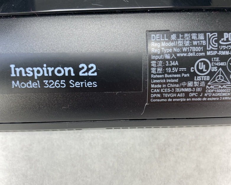 Dell Inspiron 22-3265 21.5" Touch AIO AMD E2-7110 1.80GHz 4GB RAM No HDD OS
