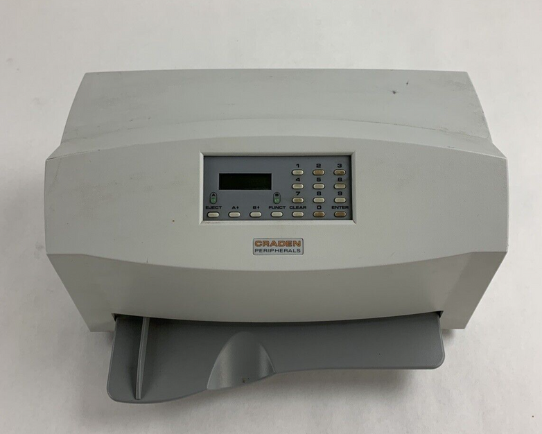 Craden Peripherals DP9 Passbook/Transcation Printer Tested No Ribbon White