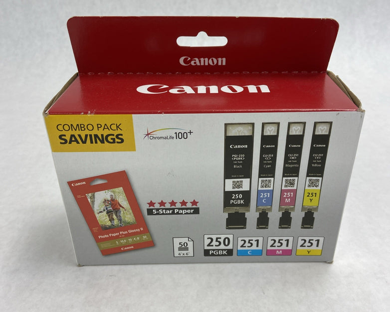 Canon PGI-250/CLI-251 Black, Cyan, Magenta, Yellow Original 5-Pack CMYK NIB