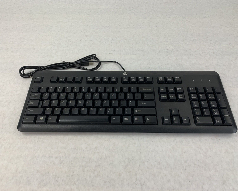 OEM Genuine HP Computer PC Desktop USB Slim US Keyboard Black KB57211 - Untested