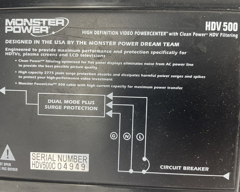Monster Power HDV 500 HFTS PowerLine Surge Protector