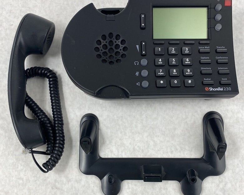 Lot( 2 ) Shoretel 230 VOIP IP Business Phone Black w Handset and Stand