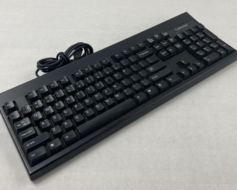 Black Gateway KU-0447 USB Wired PC Computer Keyboard Tested