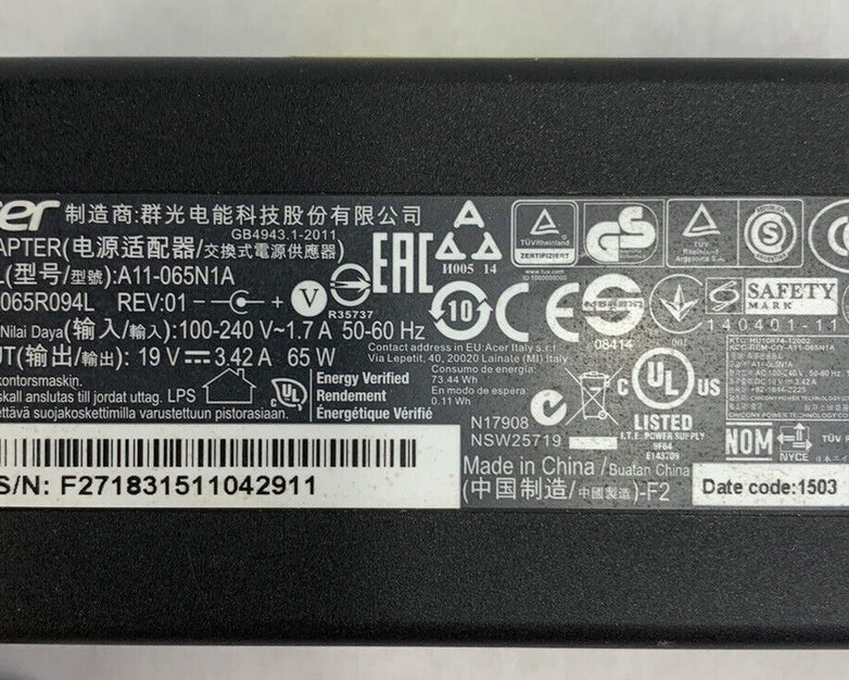 Acer A11-065N1A 65W AC Adapter (Lot of 7)