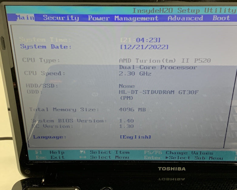 Toshiba Satellite L645D-S4030 14" Turion II 2.3 GHz 4 GB Ram No OS No HDD No AC