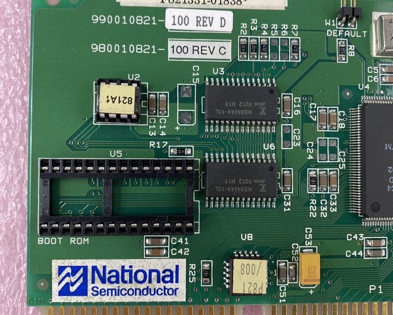 National Semiconductor 990010821-100 ISA Ethernet Adapter UNTESTED