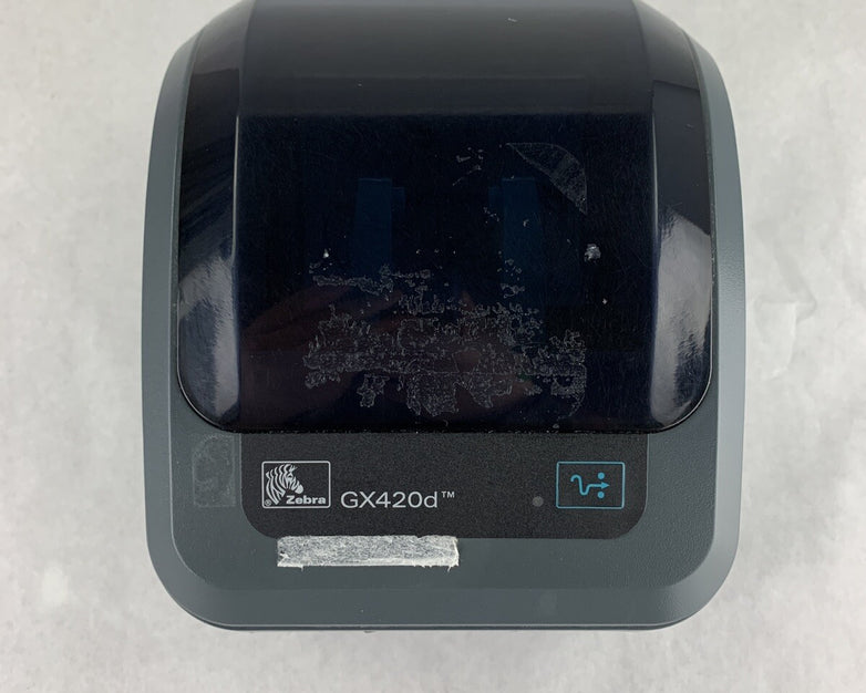 Zebra GX420t Thermal Label Printer Bad Roller For Parts and Repair No AC Adapter