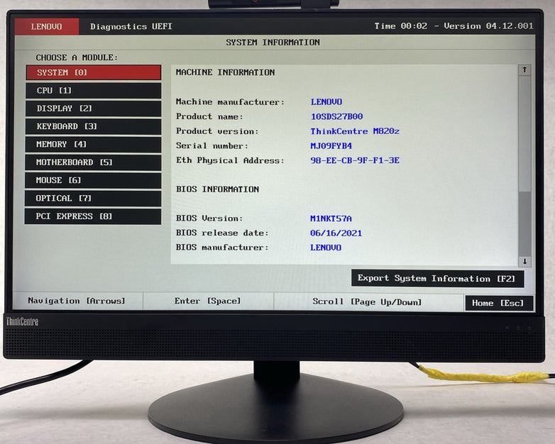 Lenovo ThinkCentre M820z 22" AIO Intel Core i7-8700 3.20GHz 8GB RAM No HDD No OS