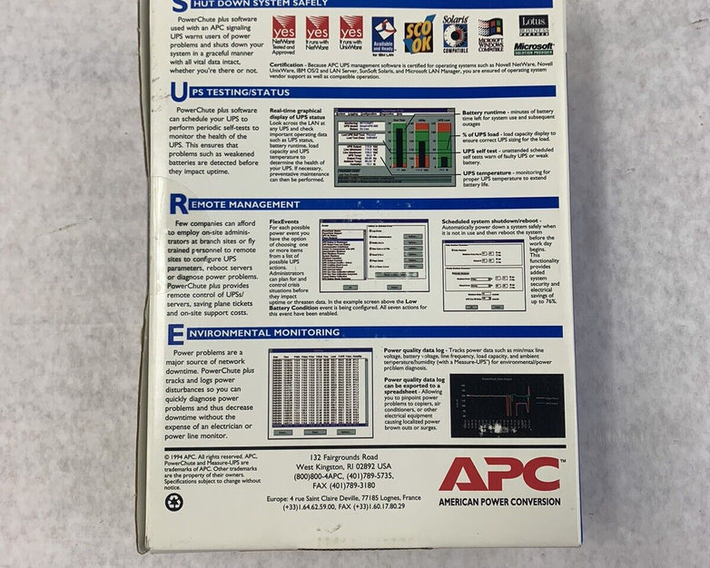 APC PowerChute Plus Windows NT Version P/N: AP9009 New V4.2.3