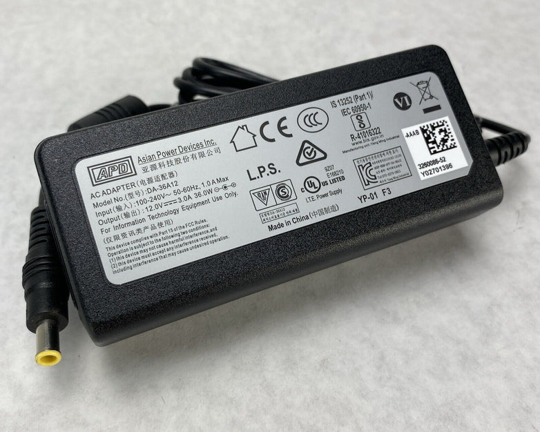 NEW GENUINE APD DA-36A12 AC ADAPTER LACIE HP 12V 3A 36W Tip 5.5 x 2.1mm
