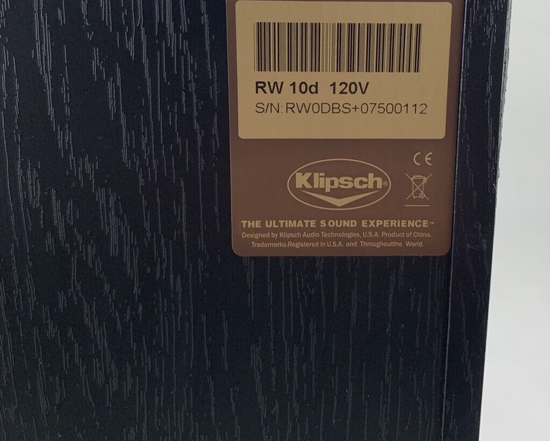 Klipsch RW-10D 120V Digitally Controlled Sub Woofer Tested No Rubber On Feet