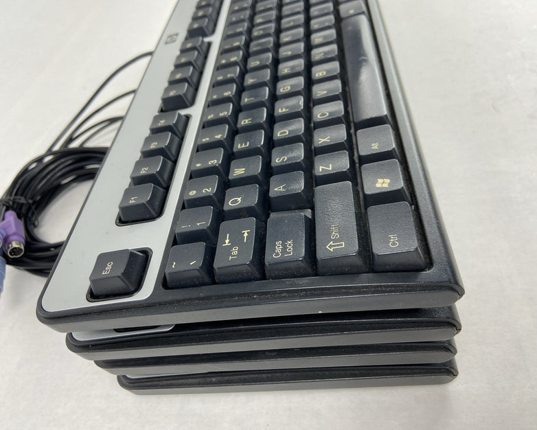 Lot of 4 (Four) Hewlett Packard HP KB-0316 | SK-2880 Black/Silver PS/2