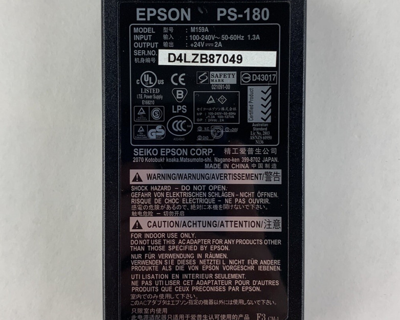 Epson PS-180 M244A AC Adapter Power Supply M159B M159A Printers Lot of 2