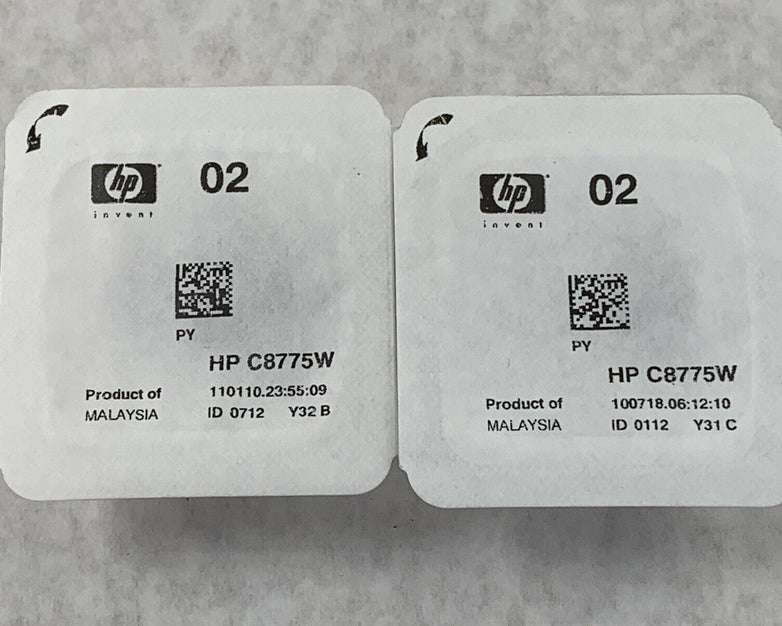 Lot(2) HP PhotoSmart Light Magenta Pink 02 Ink Cartridge NIB Genuine C8775W