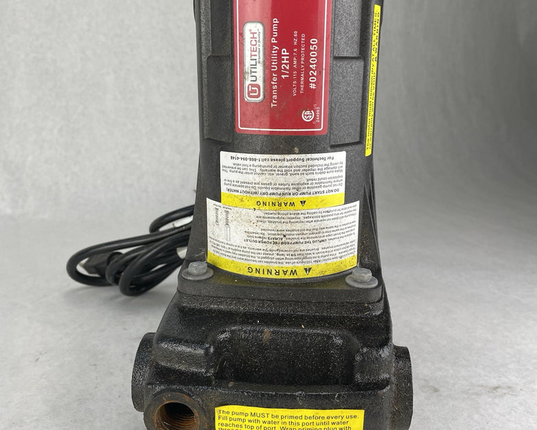 Utilitech Cast Iron Transfer Pump 1/2 HP Untested