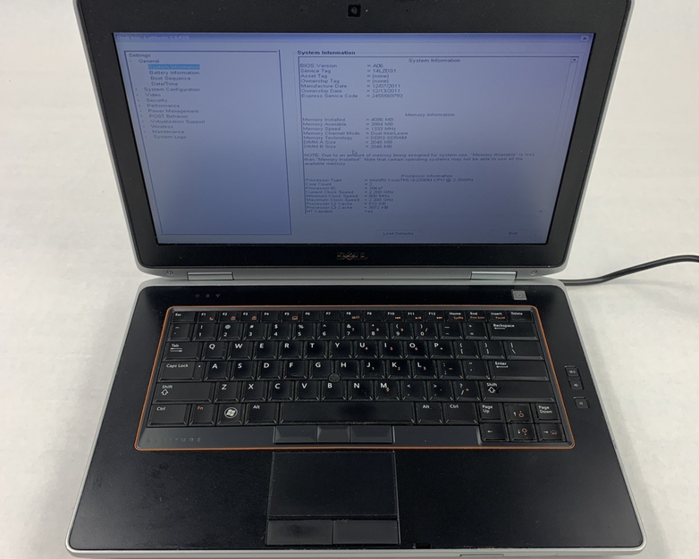Dell Latitude E6420 14" i3-2330M 2.2 GHz 4 GB Ram No OS No HDD No Batt No AC