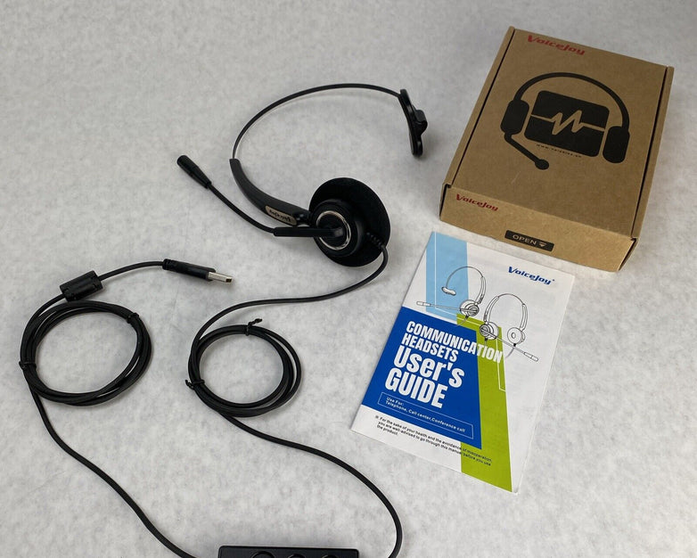 Lot of 5 Voice joy T600F-USB Wired Binaural Headset