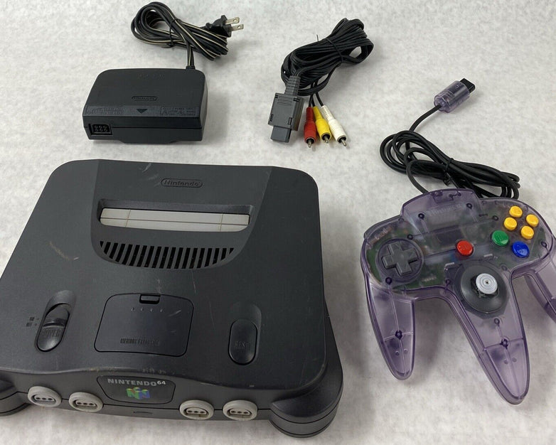 Nintendo NUS-001 64 Video Game Console + PSU + AV Cable + Controller Bundle