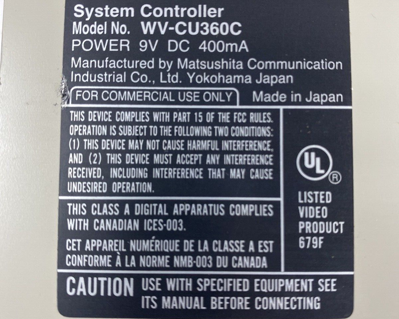 Panasonic WV-CU360C System Controller with AC Adapter Tested