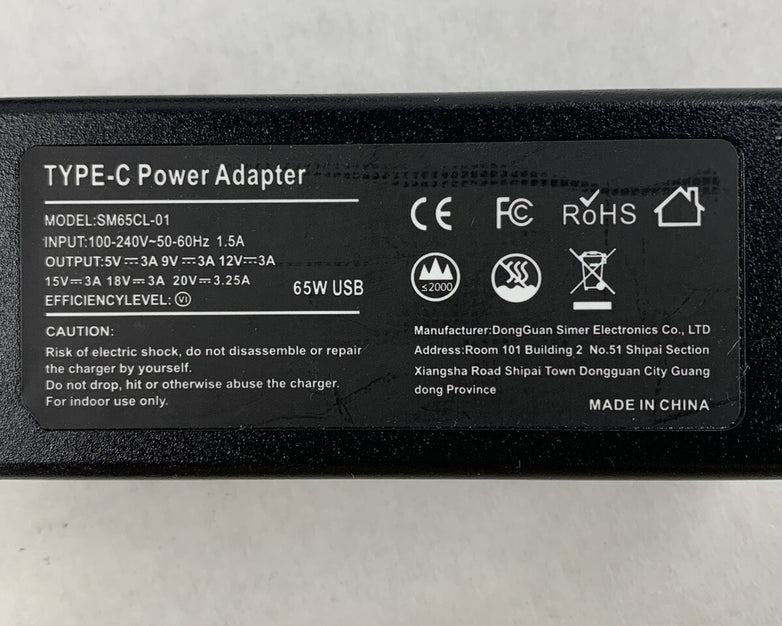 Unbranded SM65CL-01 Type-C Power Adapter 65W (Lot of 3)