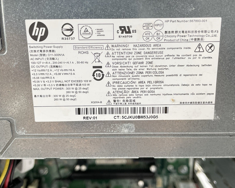 HP Pro 3500 Series MT Pentium G870 3.10 GHz 4 GB RAM DVDRW No HDD No OS