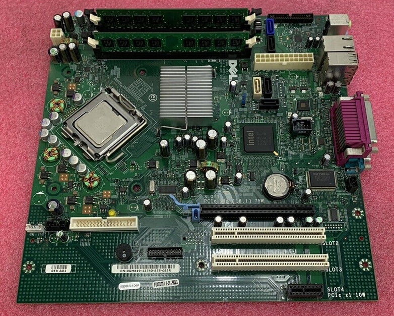 Dell OGM819 Motherboard Intel Core 2 Duo E8300 2.83GHz 2GB RAM w/ Shield