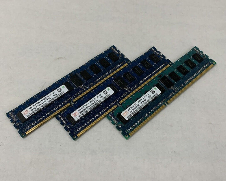 Hynix 12GB Kit 3x4GB 1Rx4 PC3L-10600R-9-12-C2 HMT351R7CFR4A-H9 T8 AD Server Ram