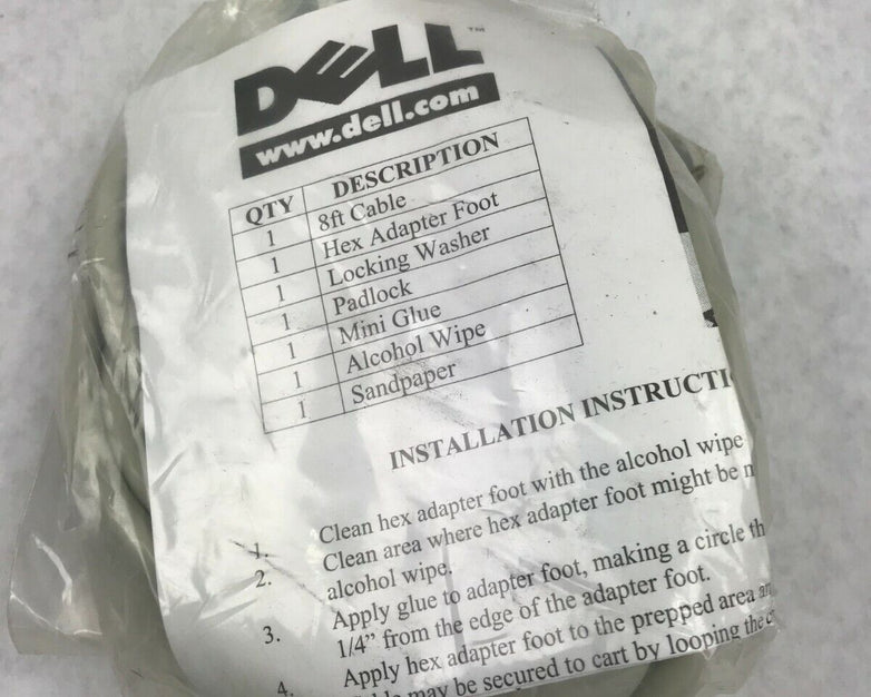 Dell Cable Lock Premium Padlock Laptop Keyed Lock (Lot of 3)