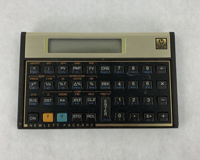 Vintage HP 12C Platinum Handheld 120 Built-In Functions Financial Calculator