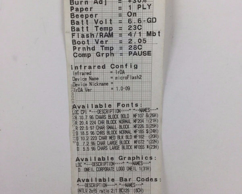O'Neil MicroFlash 2 Thermal Printer 200052-000
